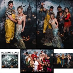 Halloween Zombi Graveyard Photo Backdrop 10ft X 8ft